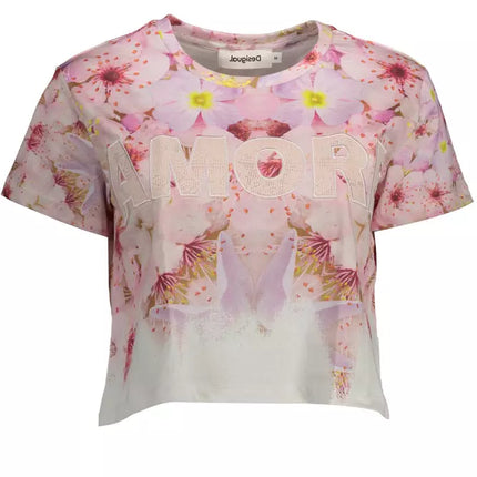 Desigual Pink Cotton Tops & T-Shirt