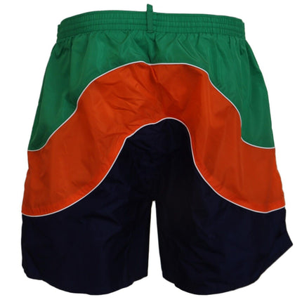Dsquared² Multicolor Logo Print Men Beachwear Swimwear Short