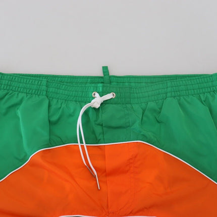Dsquared² Multicolor Logo Print Men Beachwear Swimwear Short