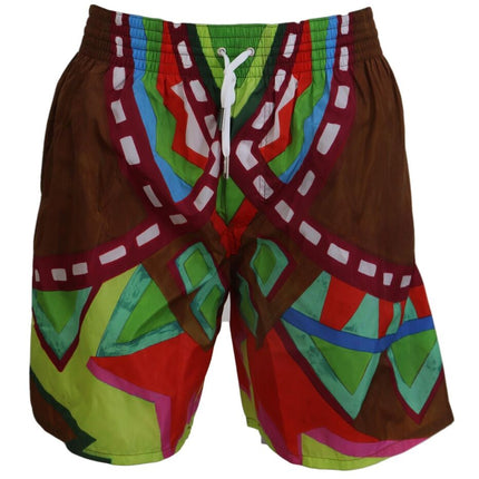 Dsquared² Multicolor Printed Men Beachwear Swimwear Short