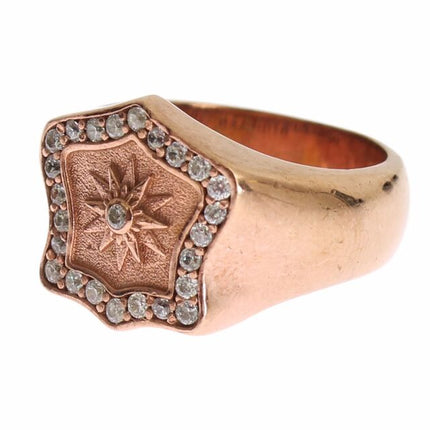 Nialaya Pink Gold 925 Silver Authentic Clear Ring