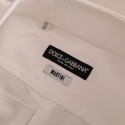Dolce & Gabbana White MARTINI Cotton Dress Formal Shirt