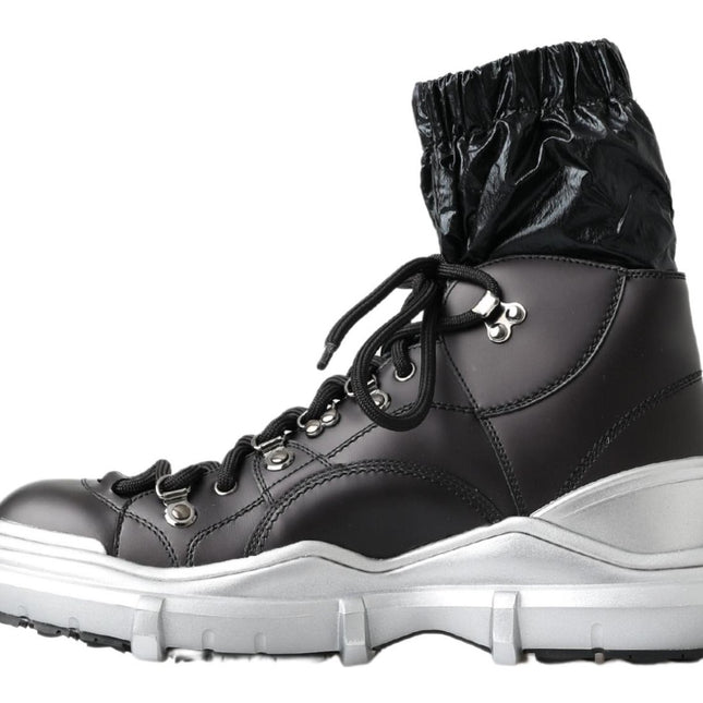 Dolce & Gabbana Black Nylon Galileo High Top Sneakers Shoes