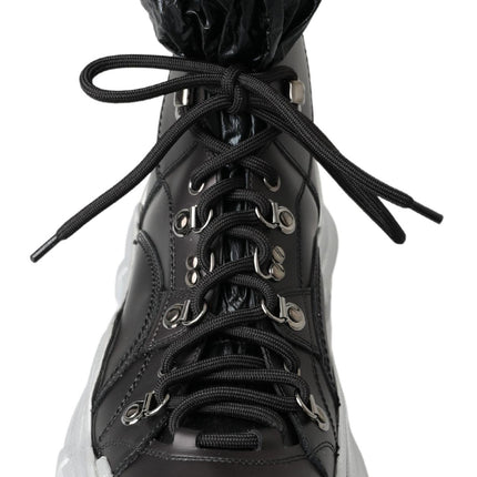 Dolce & Gabbana Black Nylon Galileo High Top Sneakers Shoes