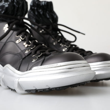 Dolce & Gabbana Black Nylon Galileo High Top Sneakers Shoes