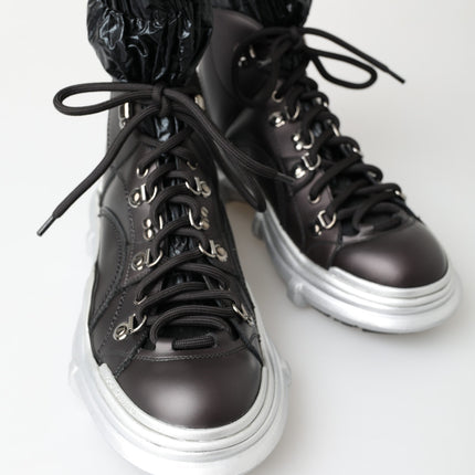Dolce & Gabbana Black Nylon Galileo High Top Sneakers Shoes