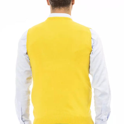 Alpha Studio Yellow Viscose Men Jacket