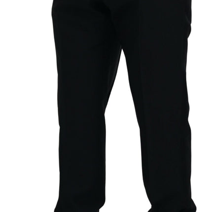 Dolce & Gabbana Black Dress Wool Silk Trouser Pants