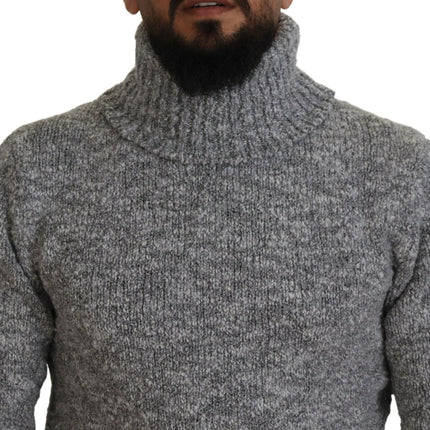 Dolce & Gabbana Gray Wool Knit Turtleneck Pullover Sweater