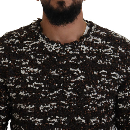 Dolce & Gabbana Brown Knitted Wool Fatto A Mano Sweater