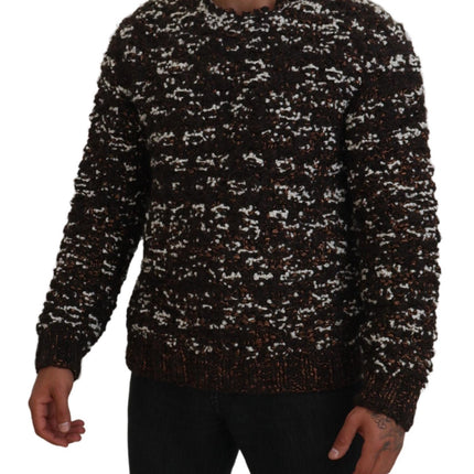 Dolce & Gabbana Brown Knitted Wool Fatto A Mano Sweater
