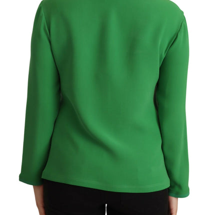 Armani Green Silk Long Sleeves Round Neck Sweater
