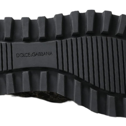 Dolce & Gabbana Black White Derby Patent Leather Shoes