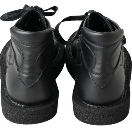Dolce & Gabbana Black Leather Slip on Stretch Boots