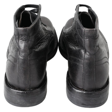 Dolce & Gabbana Black Horse Leather Perugino Boots