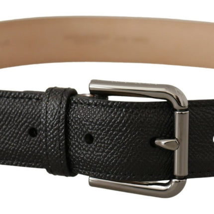Dolce & Gabbana Black Calf Leather Brown Backend Belt