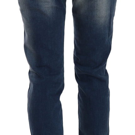 Fiorucci Blue Washed Mid Waist Slim Fit Denim Jeans
