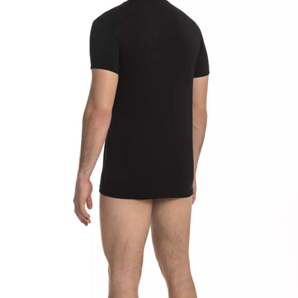 Cavalli Class Black Cotton Men T-Shirt