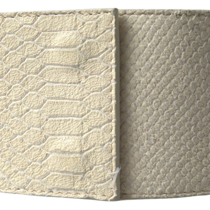 GF Ferre Off White Waxed Cotton Wide Fashion Waistband Belt
