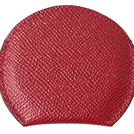 Dolce & Gabbana Red Calfskin Leather Round Hand Mirror Holder