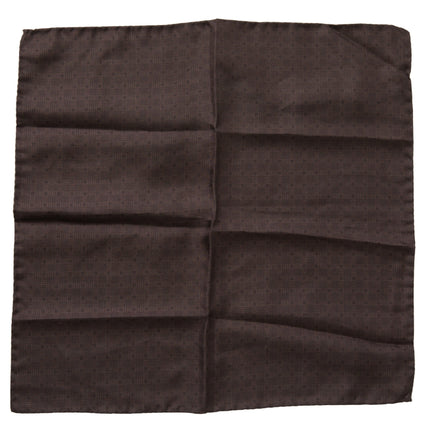 Dolce & Gabbana Brown Patterned Silk Square Handkerchief Scarf