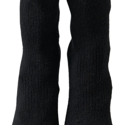 Dolce & Gabbana Black Stiletto Heel Mid Calf Women Boot Shoes