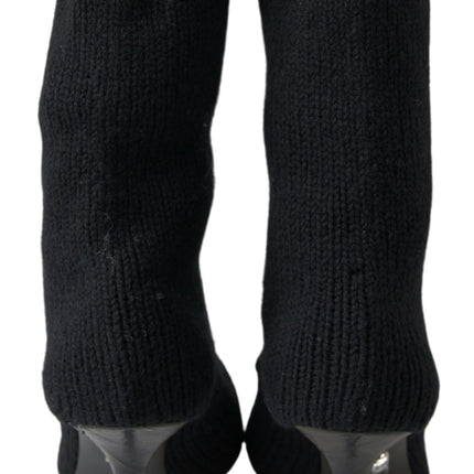 Dolce & Gabbana Black Stiletto Heel Mid Calf Women Boot Shoes