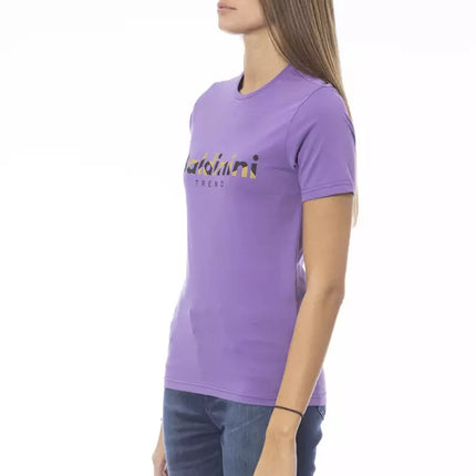 Baldinini Trend Purple Cotton Women T-Shirt