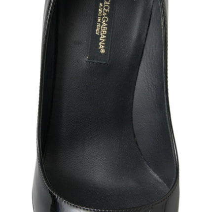 Dolce & Gabbana Black Patent Leather High Heels Pumps Shoes