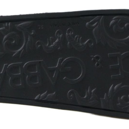 Dolce & Gabbana Black Slides Sandals Beach Saint Barth Shoes