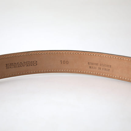Ermanno Scervino Black Leather Metal Buckle Cintura Belt