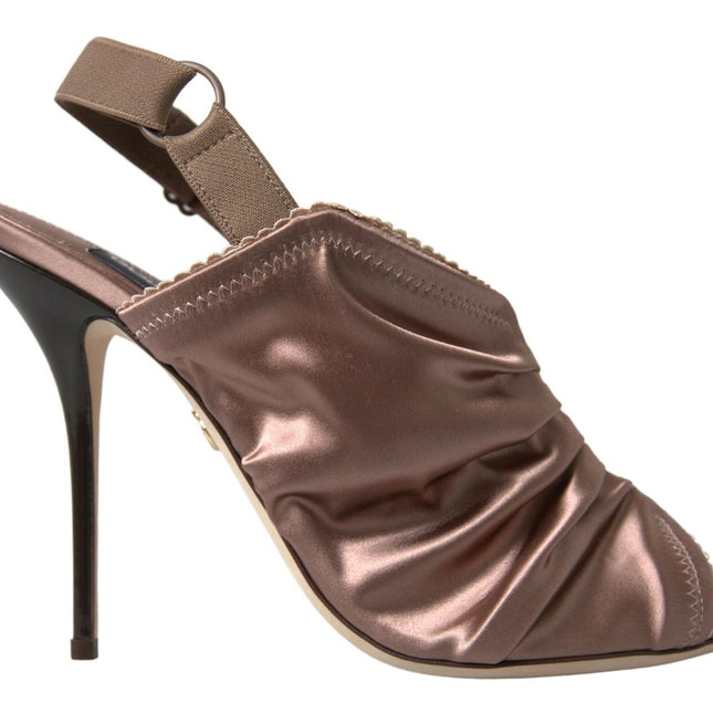 Dolce & Gabbana Light brown Slingback Corset Style Fastening stiletto heels