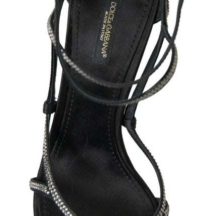 Dolce & Gabbana Rhinestone Stiletto Sandal Satin Shoes