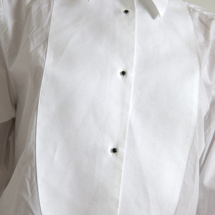 Dolce & Gabbana Cotton Collared Long Sleeves Shirt White