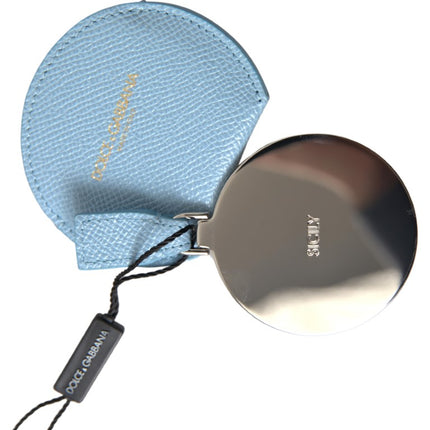 Dolce & Gabbana Light Blue Calfskin Leather Mirror Holder