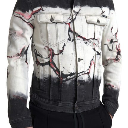 Dolce & Gabbana Multicolor Cotton Collared Denim Jacket
