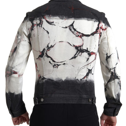 Dolce & Gabbana Multicolor Cotton Collared Denim Jacket