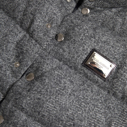 Dolce & Gabbana Elegant Chevron Knit Wool Blend Vest Jacket