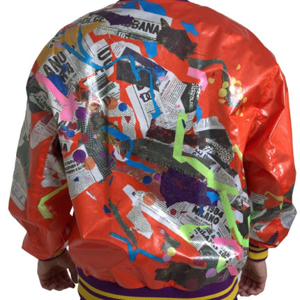 Dolce & Gabbana Orange Polyester Button Blouson Jacket