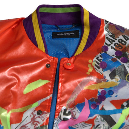 Dolce & Gabbana Orange Polyester Button Blouson Jacket