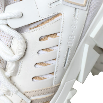 Dolce & Gabbana White Beige Sorrento Socks Sneakers Shoes