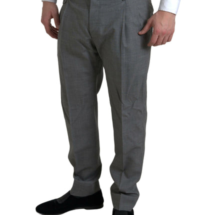 Dolce & Gabbana Gray Wool Chino Skinny Men Dress Trouser Pants