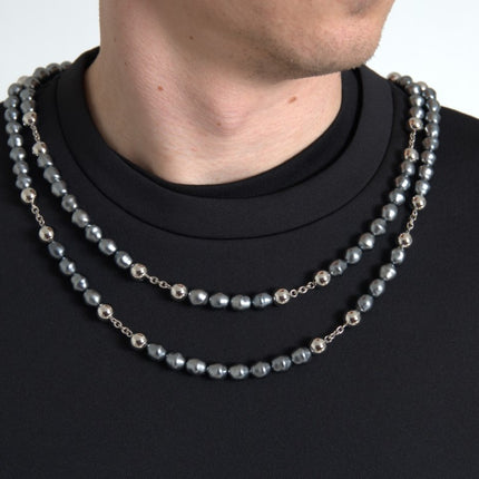 Dolce & Gabbana Black Necklace Embellished Polyester T-shirt