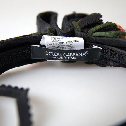 Dolce & Gabbana Black with multicolor Fig Fruit Crystal Tiara Diadem Headband
