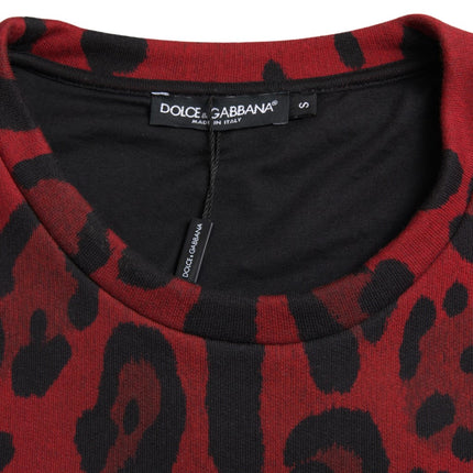 Dolce & Gabbana Red Leopard Cotton Sleeveless Tank T-shirt