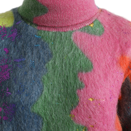 Dolce & Gabbana Multicolor Mohair Turtleneck Pullover Sweater