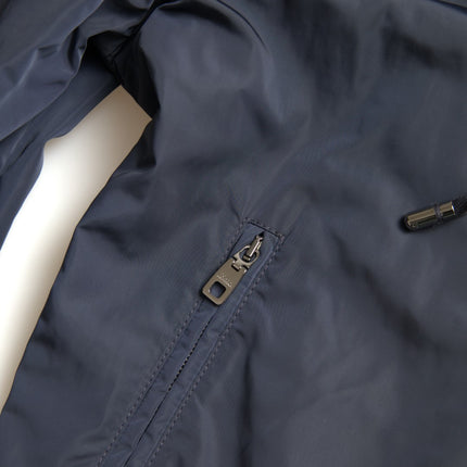 Dolce & Gabbana Blue Hooded Logo Polyester Full Zip Sweater
