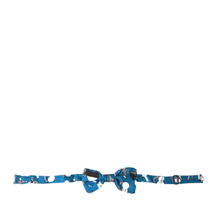 Dolce & Gabbana Blue Jazz Club Silk Adjustable Neck Papillon Bow Tie