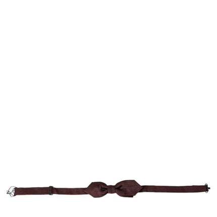 Dolce & Gabbana Red Bordeaux Silk Slim Adjustable Neck Papillon Bow Tie