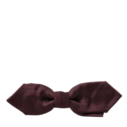 Dolce & Gabbana Red Bordeaux Silk Slim Adjustable Neck Papillon Bow Tie